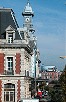 station van Roubaix, met op achtregrond de opvallende watertorens